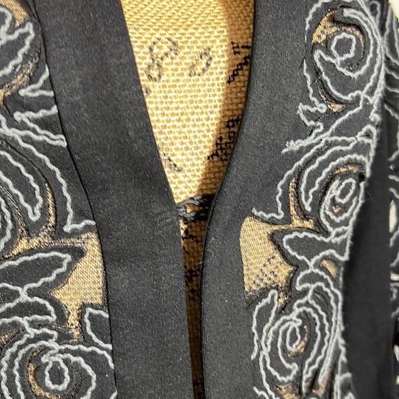 NANETTE LEPORE | Black Protagonist Floral Embroidered Ponte Jacket. Sz. 0 - Picture 5 of 11